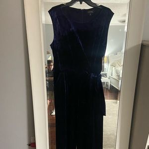 Tahari navy velvet jumpsuit